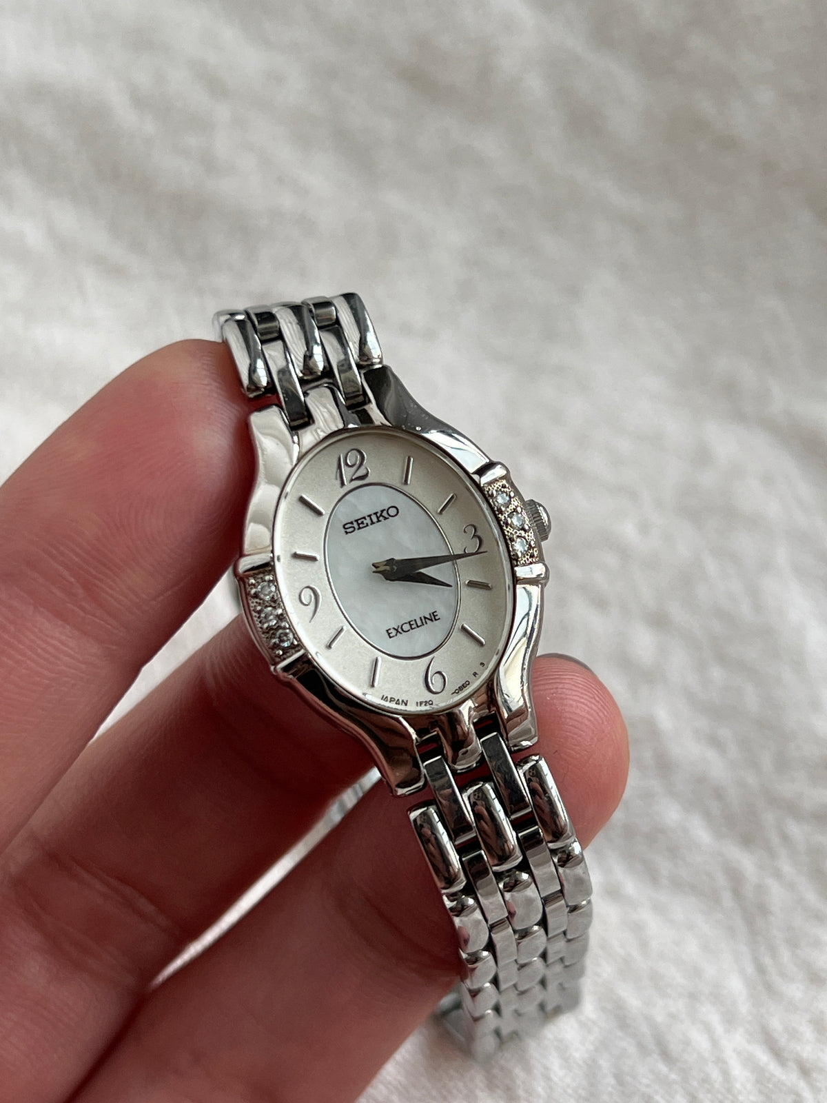 Seiko Exceline Oval Diamond Bezel Watch, product photograph 6.