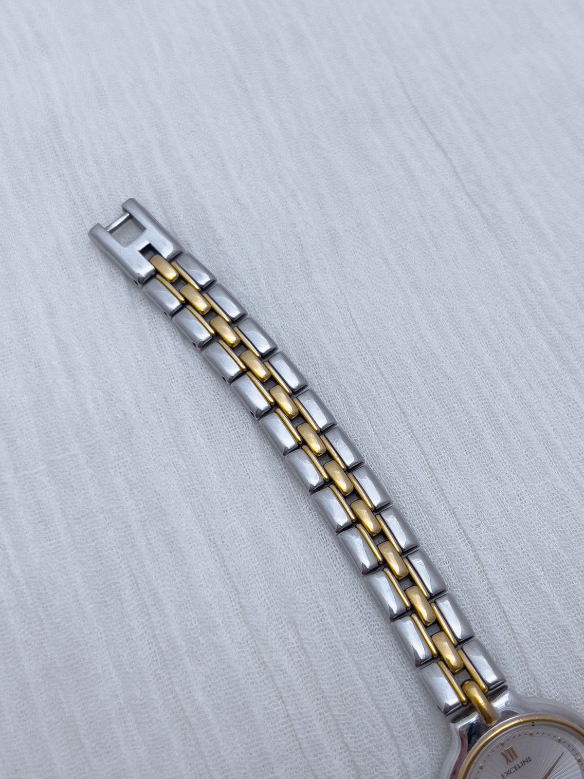 Seiko Exceline Woman's Watch with Sunburst Dial, front view of a vintage women's watch at Gilded Hour.