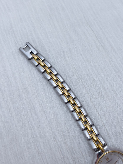 Seiko Exceline Woman's Watch with Sunburst Dial, front view of a vintage women's watch at Gilded Hour.