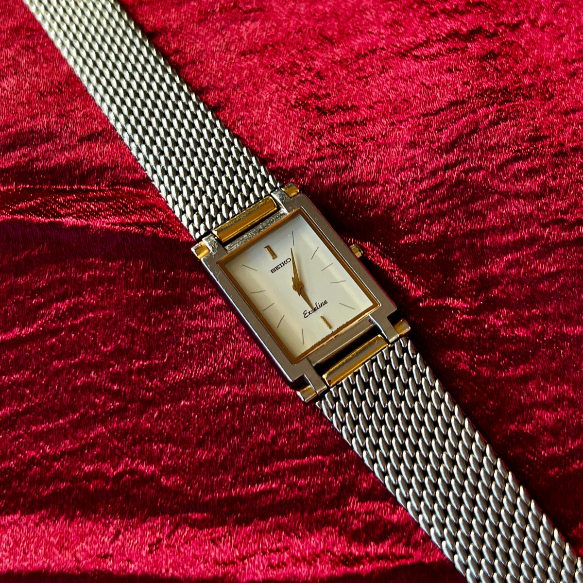 Seiko Exceline White Dial Mesh Bracelet women's watch — product photograph 1