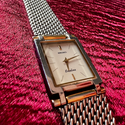 Seiko Exceline White Dial Mesh Bracelet women's watch — product photograph 3