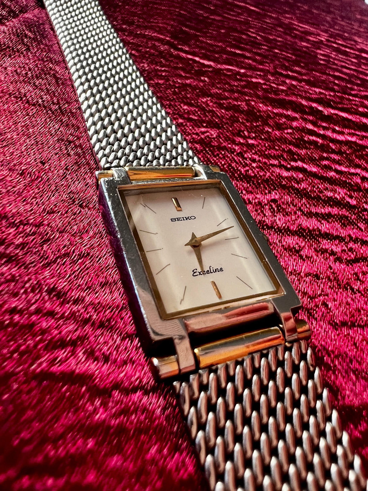Seiko Exceline White Dial Mesh Bracelet women's watch — product photograph 4