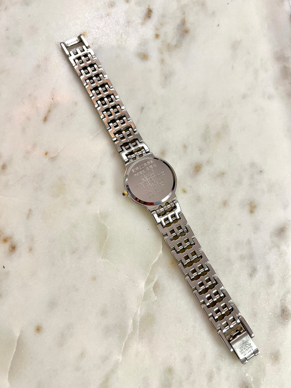 seiko exceline two tone basketweave watch watch, view 8.