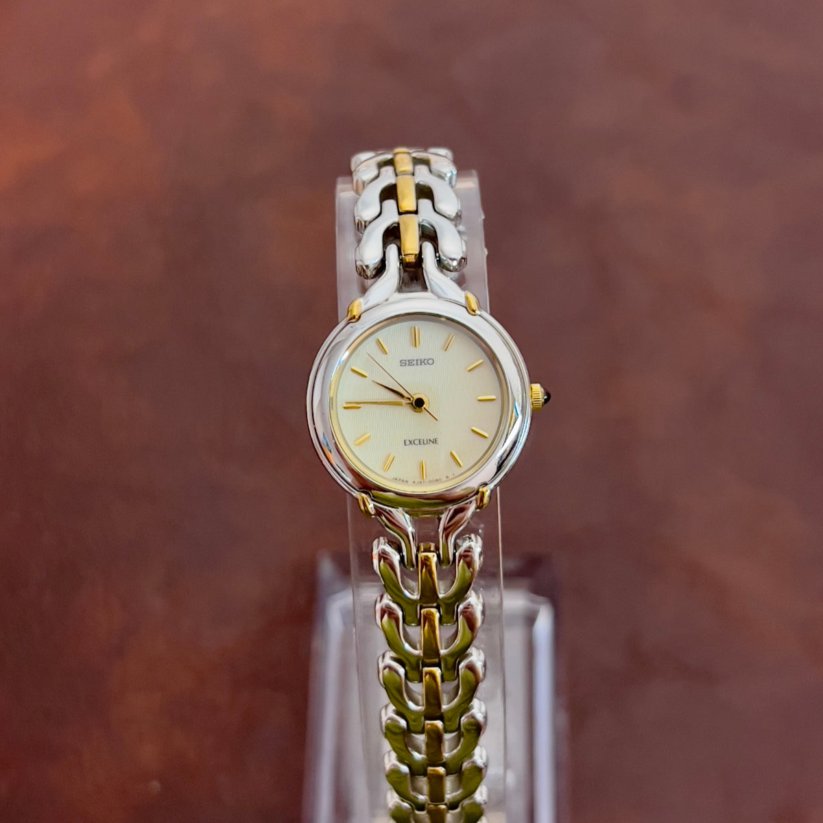 Seiko Exceline Claw Case Two Tone Watch, product photograph 1.