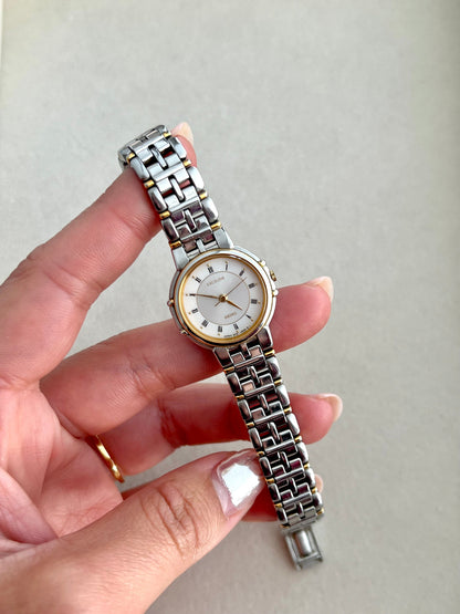 Seiko Exceline Two Toned Watch, dial close up of a vintage women's watch at Gilded Hour.
