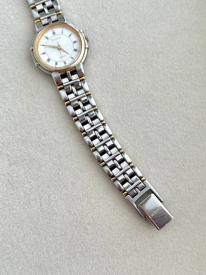 Seiko Exceline Two Toned Watch, angled view of a vintage women's watch at Gilded Hour.