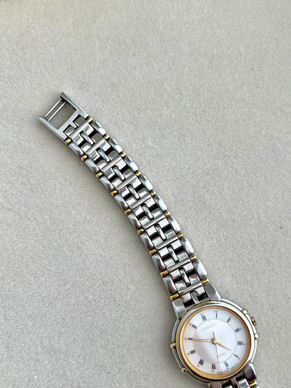 Seiko Exceline Two Toned Watch, wrist shot of a vintage women's watch at Gilded Hour.