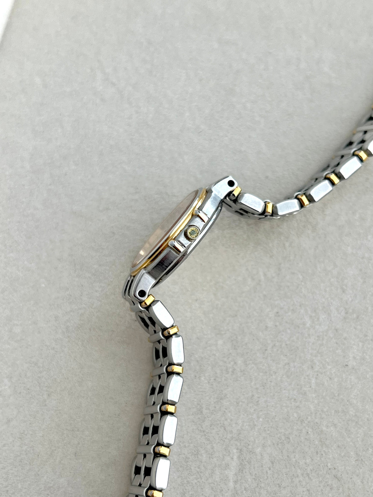 Seiko Exceline Two Toned Watch, bracelet detail of a vintage women's watch at Gilded Hour.