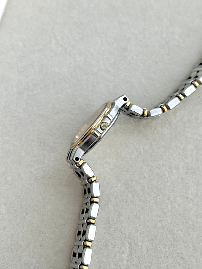Seiko Exceline Two Toned Watch, bracelet detail of a vintage women's watch at Gilded Hour.
