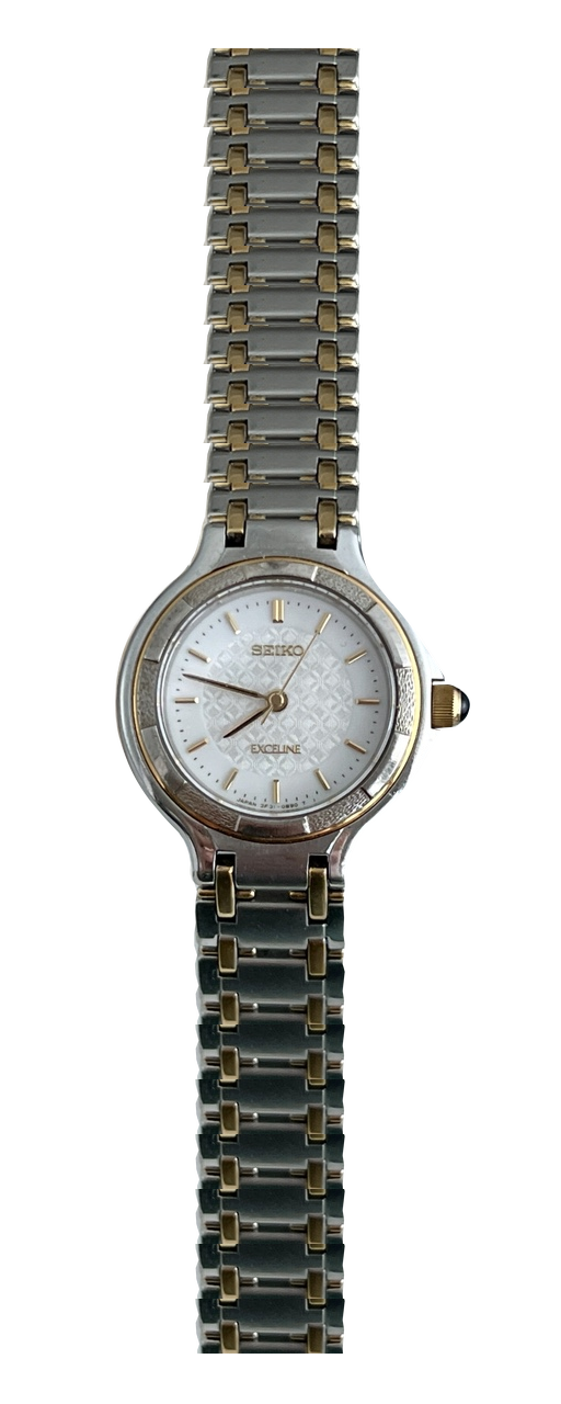 Seiko Exceline Two Tone Lattice Dial Women’s Watch
