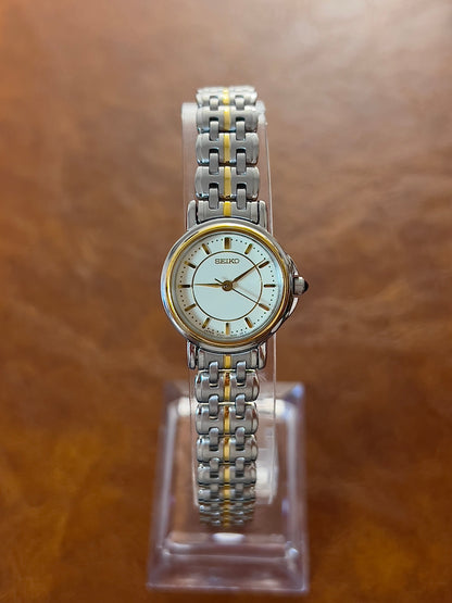 Seiko Ivory Dial Two Tone Link Women's Watch — product photograph 2, Gilded Hour NZ.