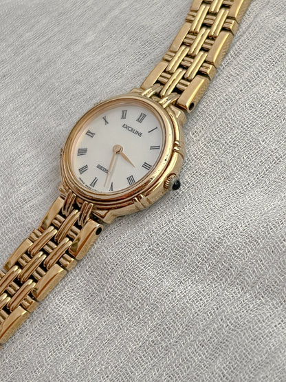 Seiko Exceline Gold Woman's Watch Roman Numerals, product photograph 4.