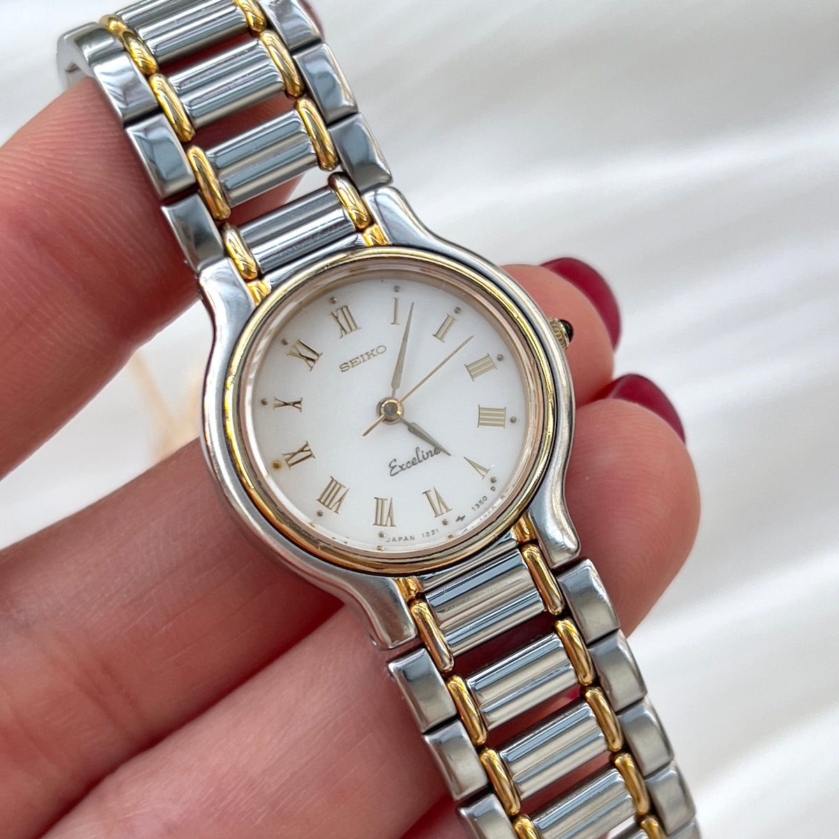 Seiko Exceline White Roman Dial Two Tone Women's Watch | Product photograph 1