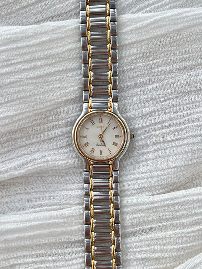 Seiko Exceline White Roman Dial Two Tone Women's Watch | Product photograph 3