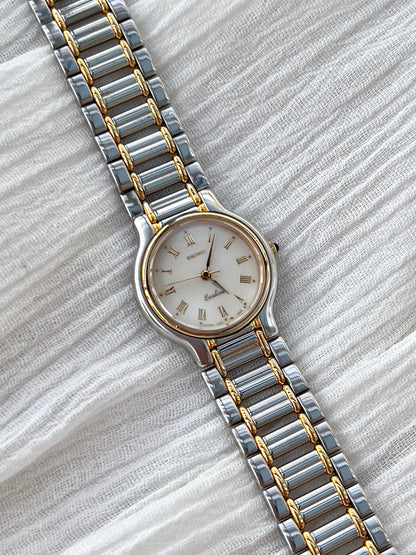 Seiko Exceline White Roman Dial Two Tone Women's Watch | Product photograph 5