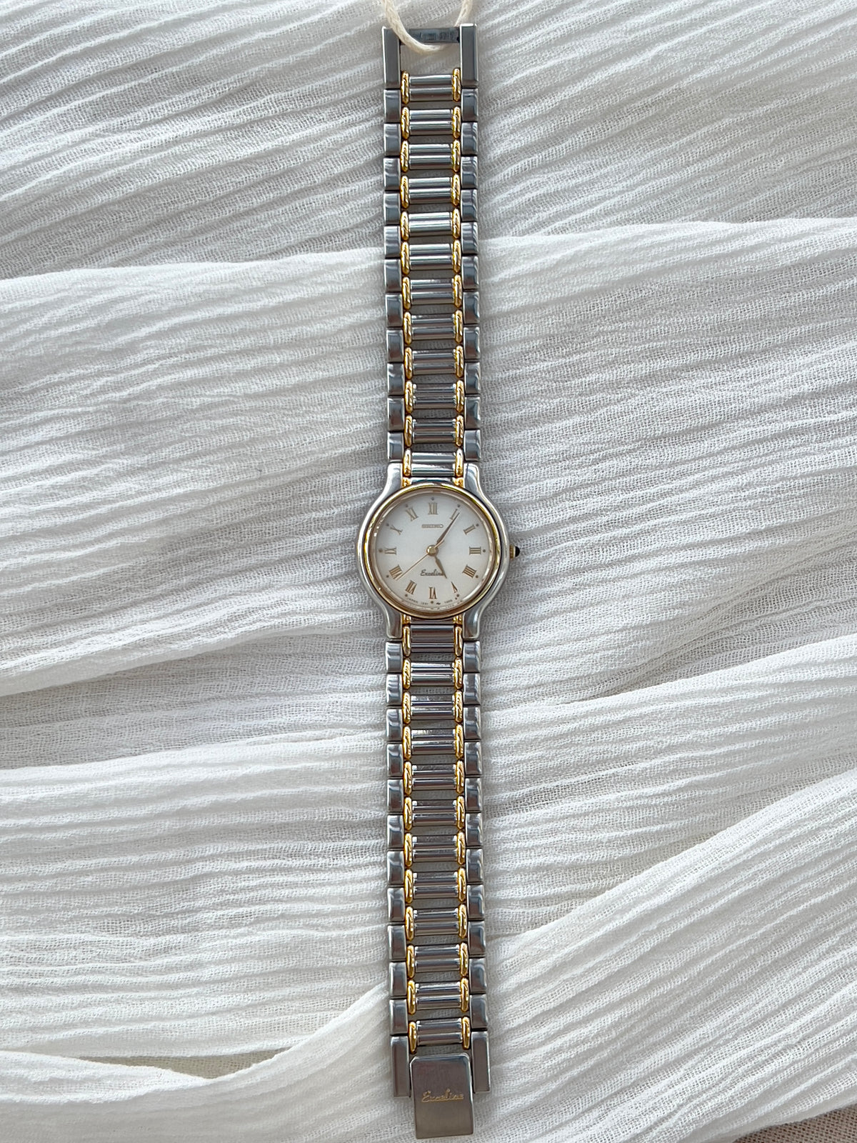 Seiko Exceline White Roman Dial Two Tone Women's Watch | Product photograph 6