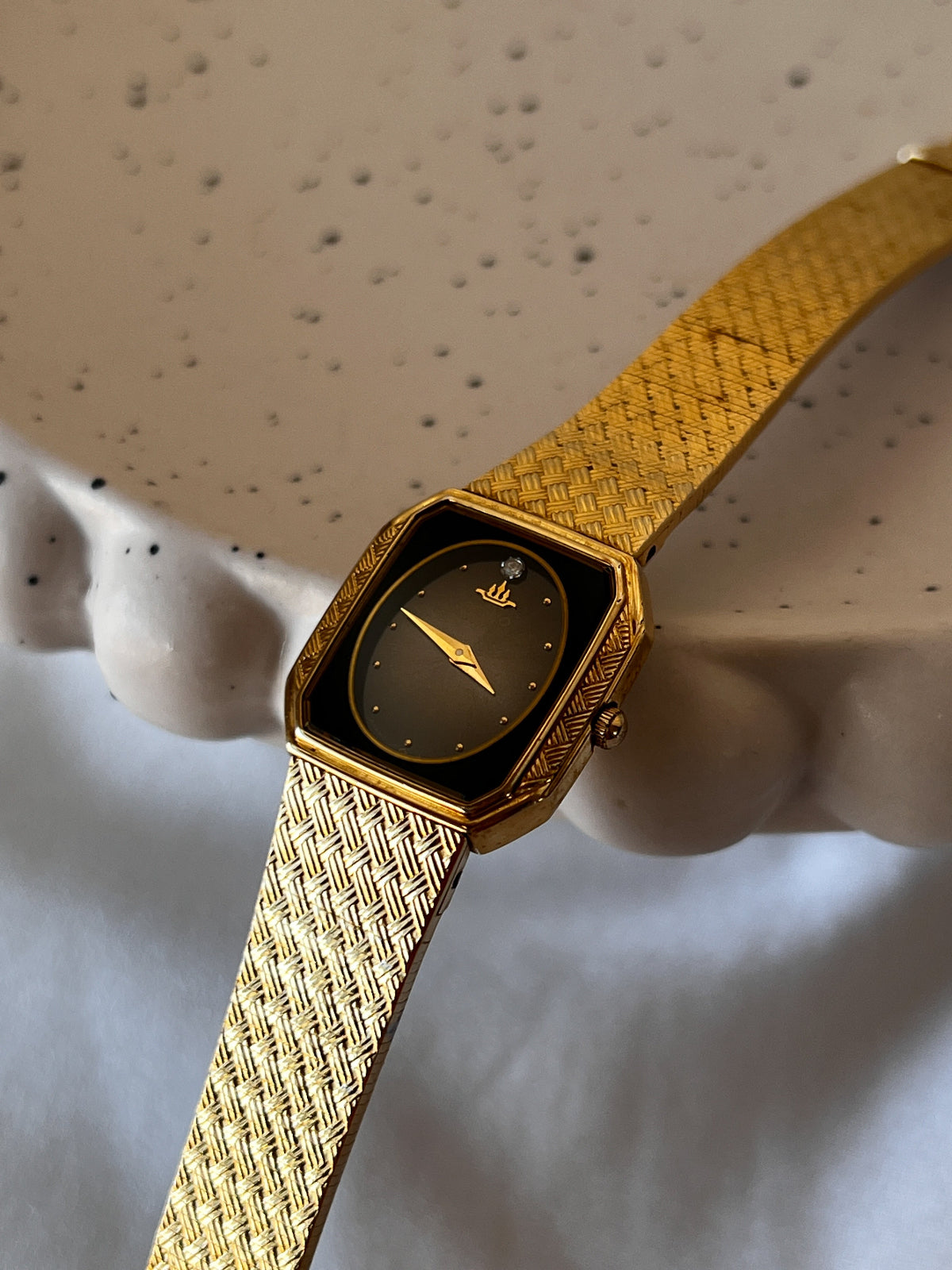Seiko Galaxy Black Dial Octagonal Watch, product photograph 3.