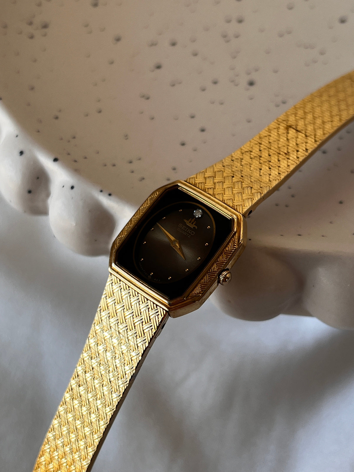 Seiko Galaxy Black Dial Octagonal Watch, product photograph 6.