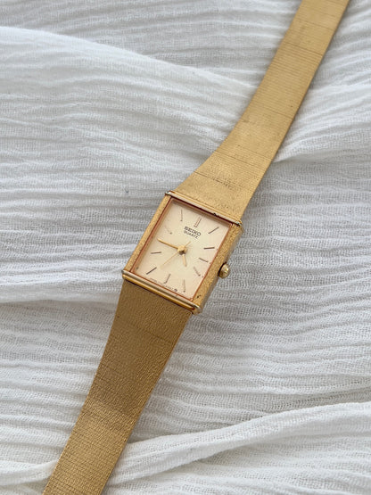 Seiko Gold Tone Tank Brushed Bracelet Women's Watch | Product photograph 2