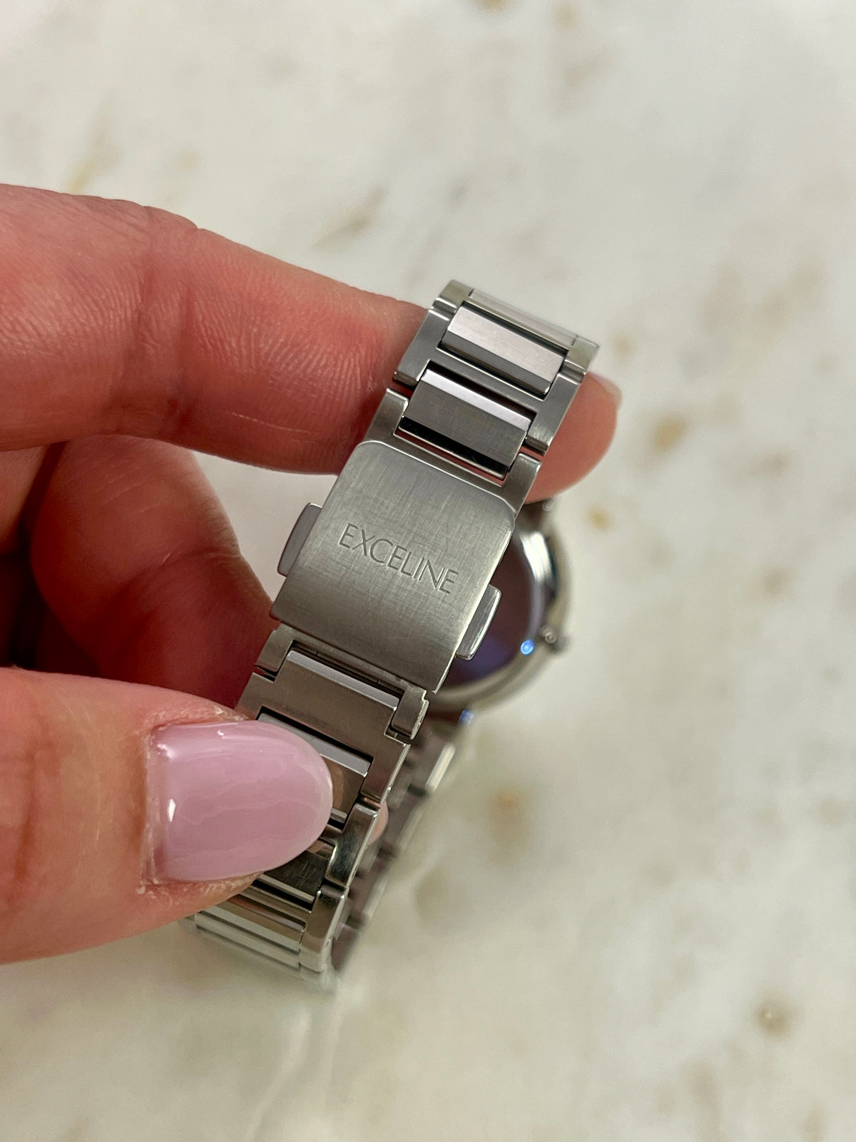 Seiko Exceline White Patterned Dial Silver Women's Watch — product photograph 7, Gilded Hour NZ.