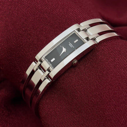 Seiko Lassale Charcoal Dial Silver Bangle Women’s Watch, charcoal dial and three rail bangle.
