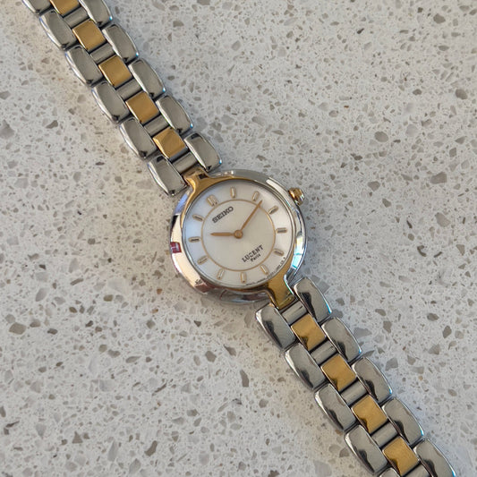 Seiko Lucent Two Tone Woman's Watch, vintage women's watch product photo 1 of 6.