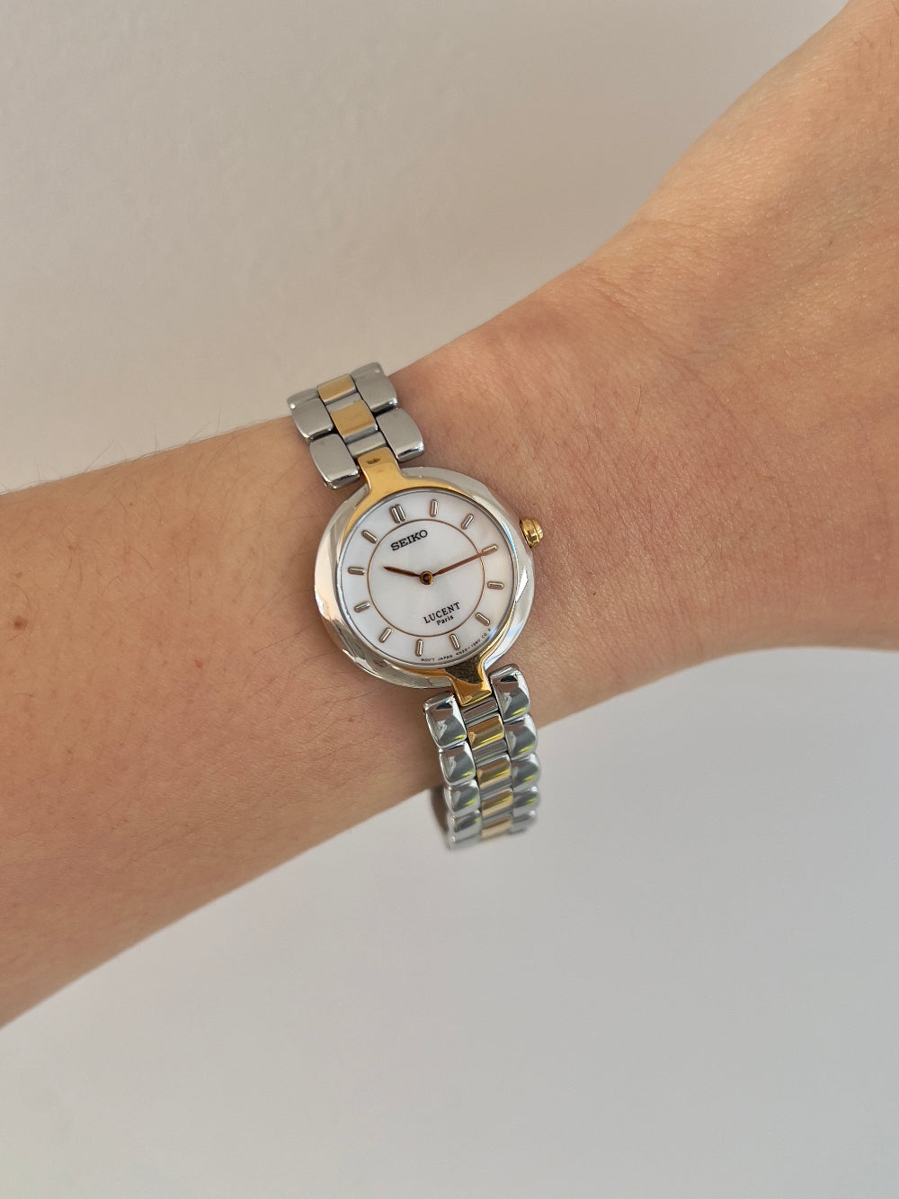 Seiko Lucent Two Tone Woman's Watch, vintage women's watch product photo 2 of 6.