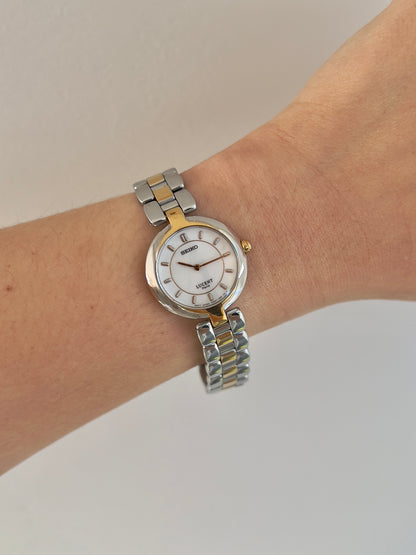 Seiko Lucent Two Tone Woman's Watch, vintage women's watch product photo 2 of 6.