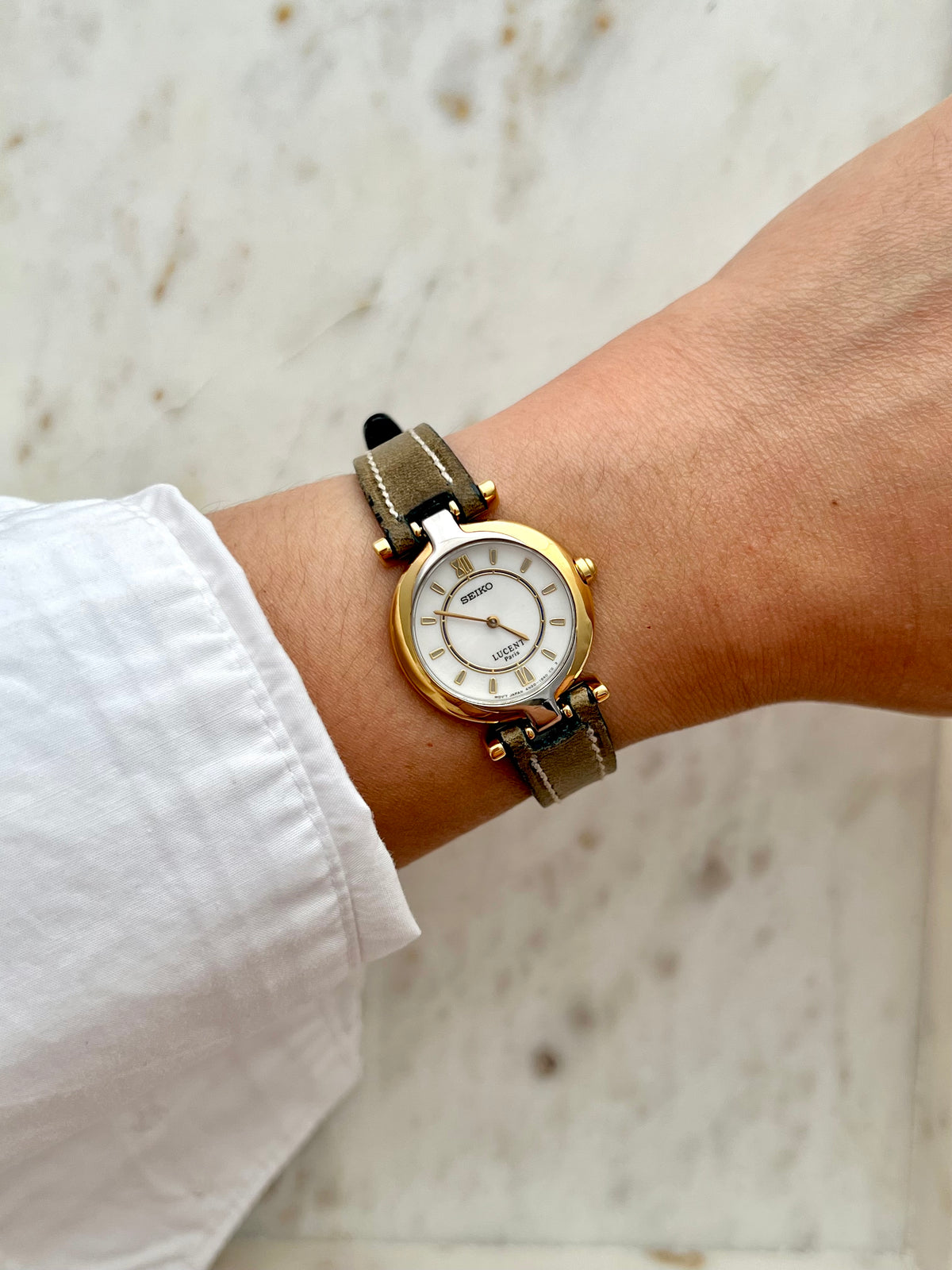 Seiko Lucent Gold Tone Women’s Watch with Roman Numeral Dial, product view 2.