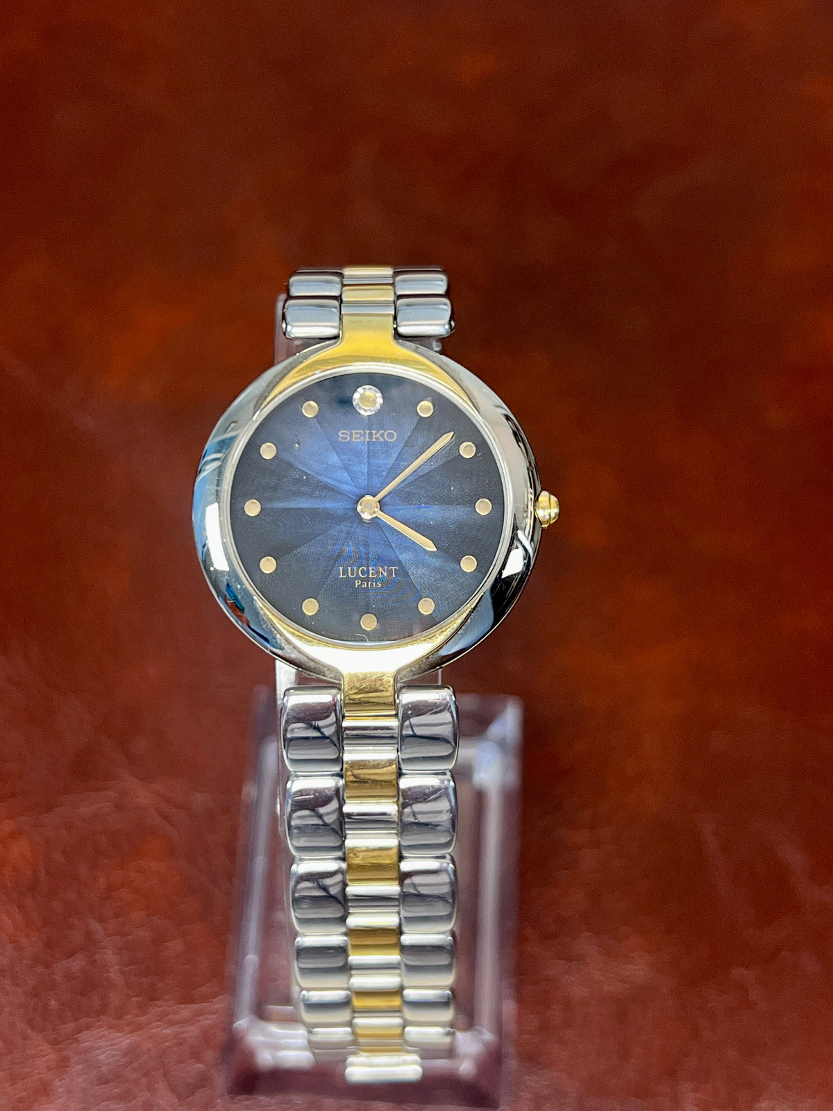 Seiko Lucent Blue Dial Two Tone Watch, product photograph 3.