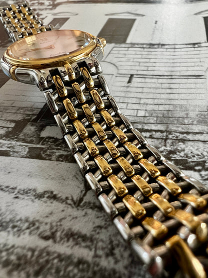 Seiko Exceline Two Tone Woman's Watch, front view of a vintage women's watch at Gilded Hour.