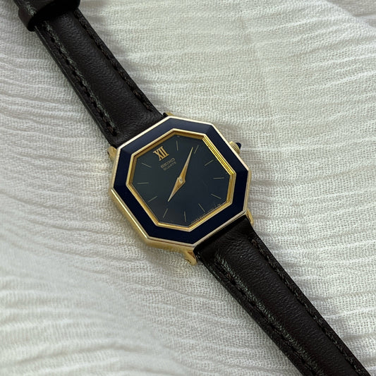 Seiko Rare Octagonal Women's Watch with Enamel Bezel, product photograph 1.