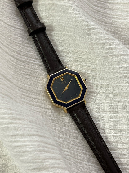 Seiko Exceline Octagonal Blue Enamel Bezel Women's Watch — product photograph 3