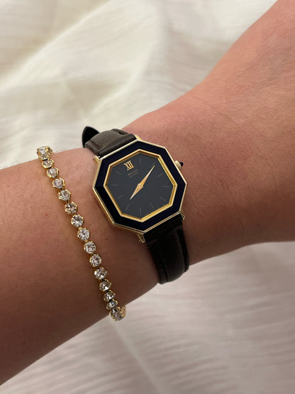 Seiko Exceline Octagonal Blue Enamel Bezel Women's Watch — product photograph 8