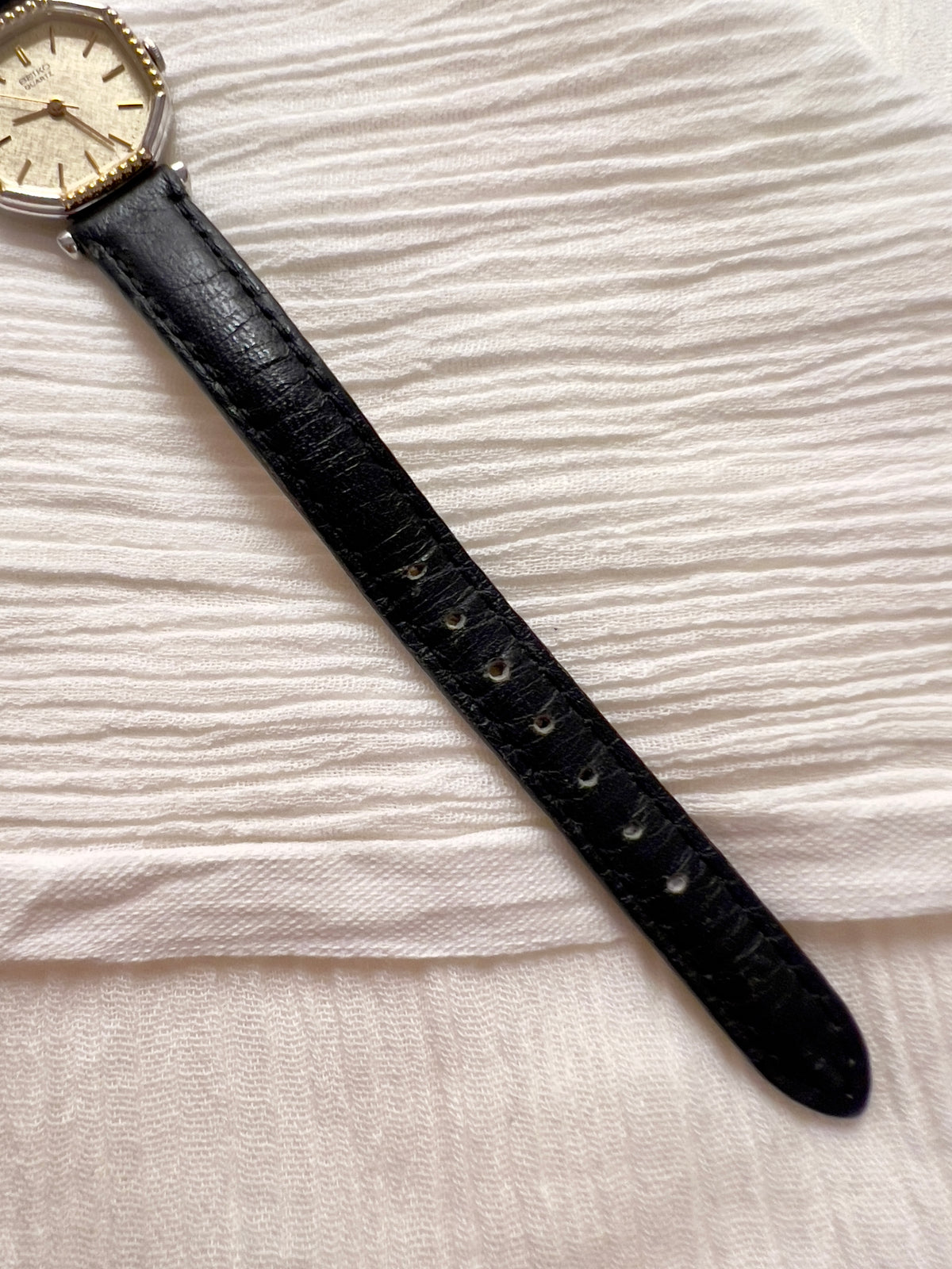 Seiko Octagonal Beaded Bezel Two Tone Women's Watch — product photograph 4