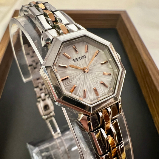Seiko Octagonal Watch with Beautiful Dial Pattern, product photograph 1.