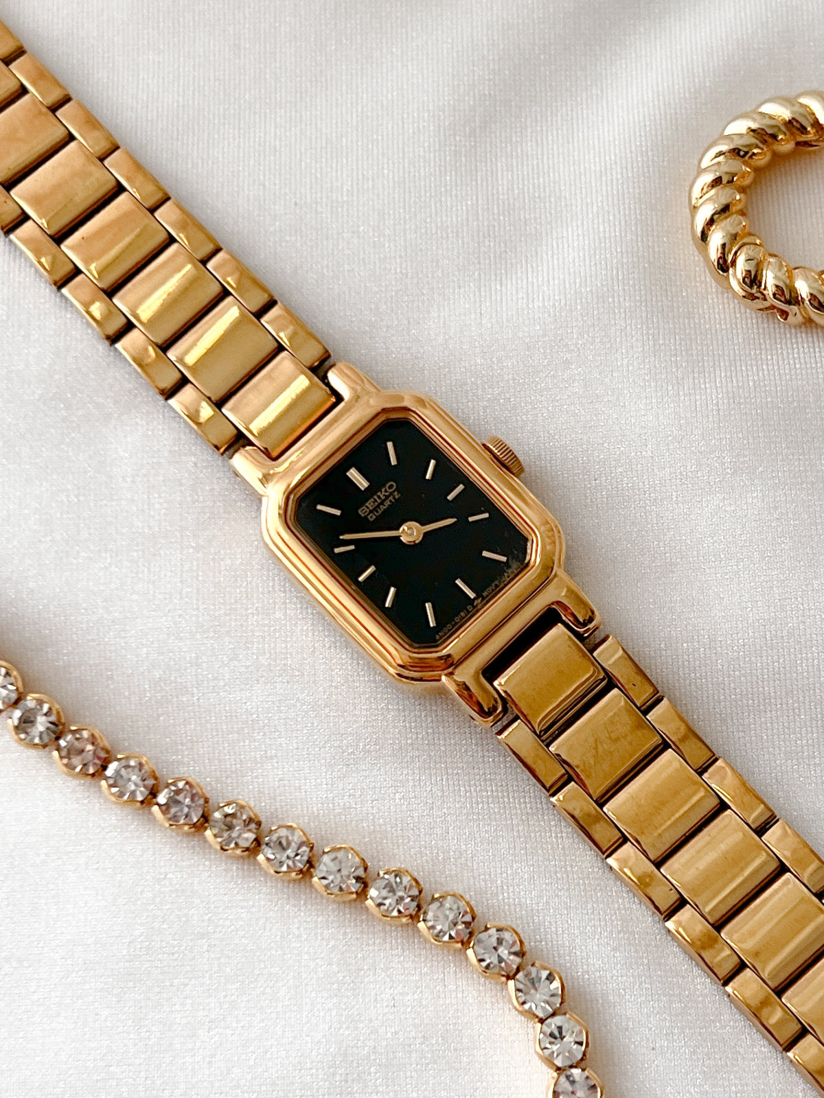 Seiko Petite Black Dial Octagonal Watch, product photograph 2.