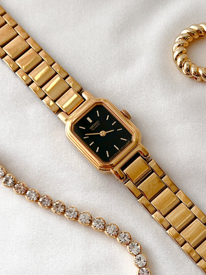 Seiko Petite Black Dial Octagonal Watch, product photograph 2.