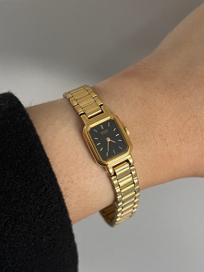 Seiko Petite Black Dial Octagonal Watch, product photograph 4.