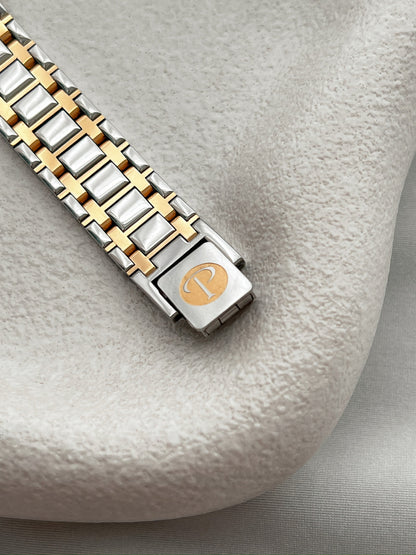 Seiko Presage Roman Bezel Two Tone Women’s Watch featuring silver sunray dial and integrated two tone bracelet; vintage watch product image 3.