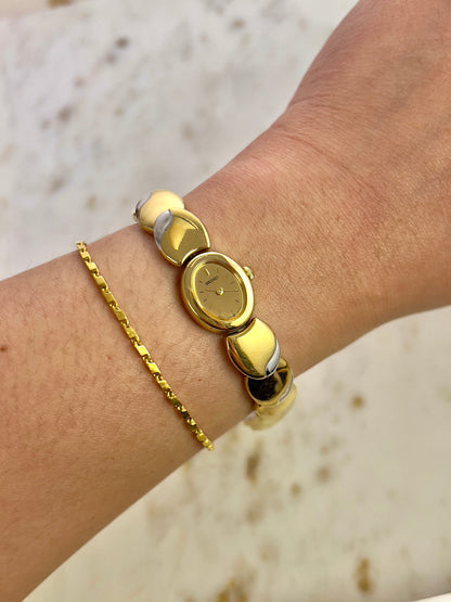 Seiko Tisse Oval Sculpted Two Tone Women's Watch — product photograph 2, Gilded Hour NZ.