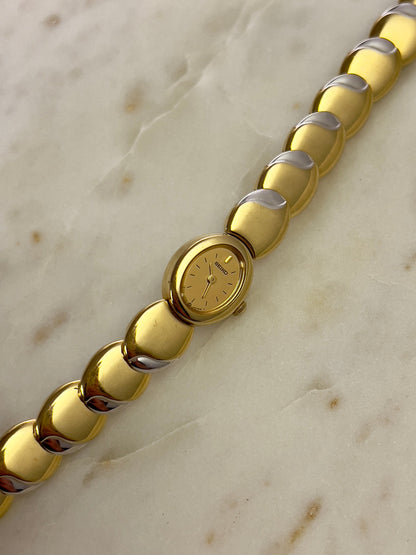Seiko Tisse Oval Sculpted Two Tone Women's Watch — product photograph 5, Gilded Hour NZ.