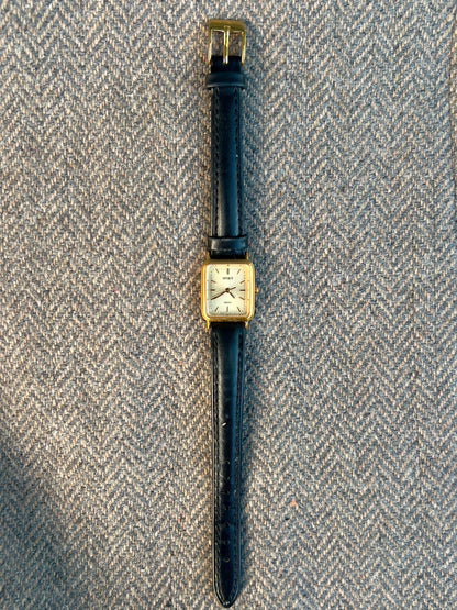 Seiko Spirit Cream Dial Gold Tone Tank Women's Watch | Product photograph 4