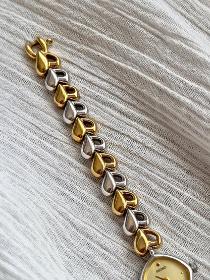 Seiko Tissé Two Tone Heart Bracelet Women's Watch — product photograph 3