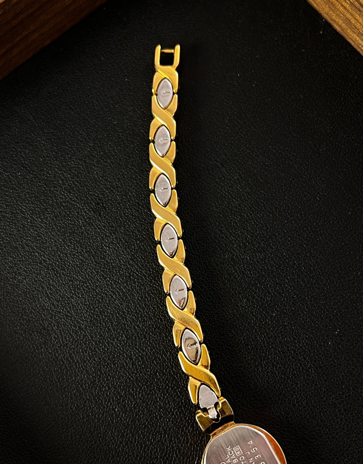 Seiko Oval White Dial Sculpted Two Tone Women's Watch — product photograph 7