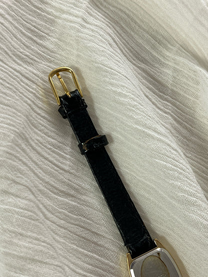 Seiko Black Dial Gold Tone Tonneau Women's Watch — product photograph 5