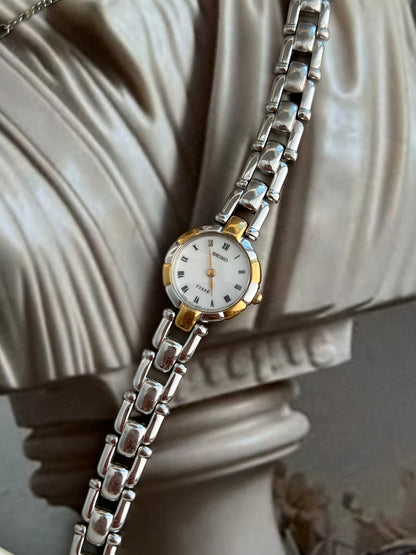 Seiko Tissé Roman Dial Sculpted Two Tone Women’s Watch featuring white dial; vintage watch product image 8.