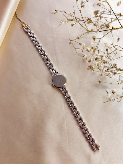 Additional product image: Seiko Tisse two-tone women's watch with black dial and diamond hour markers.