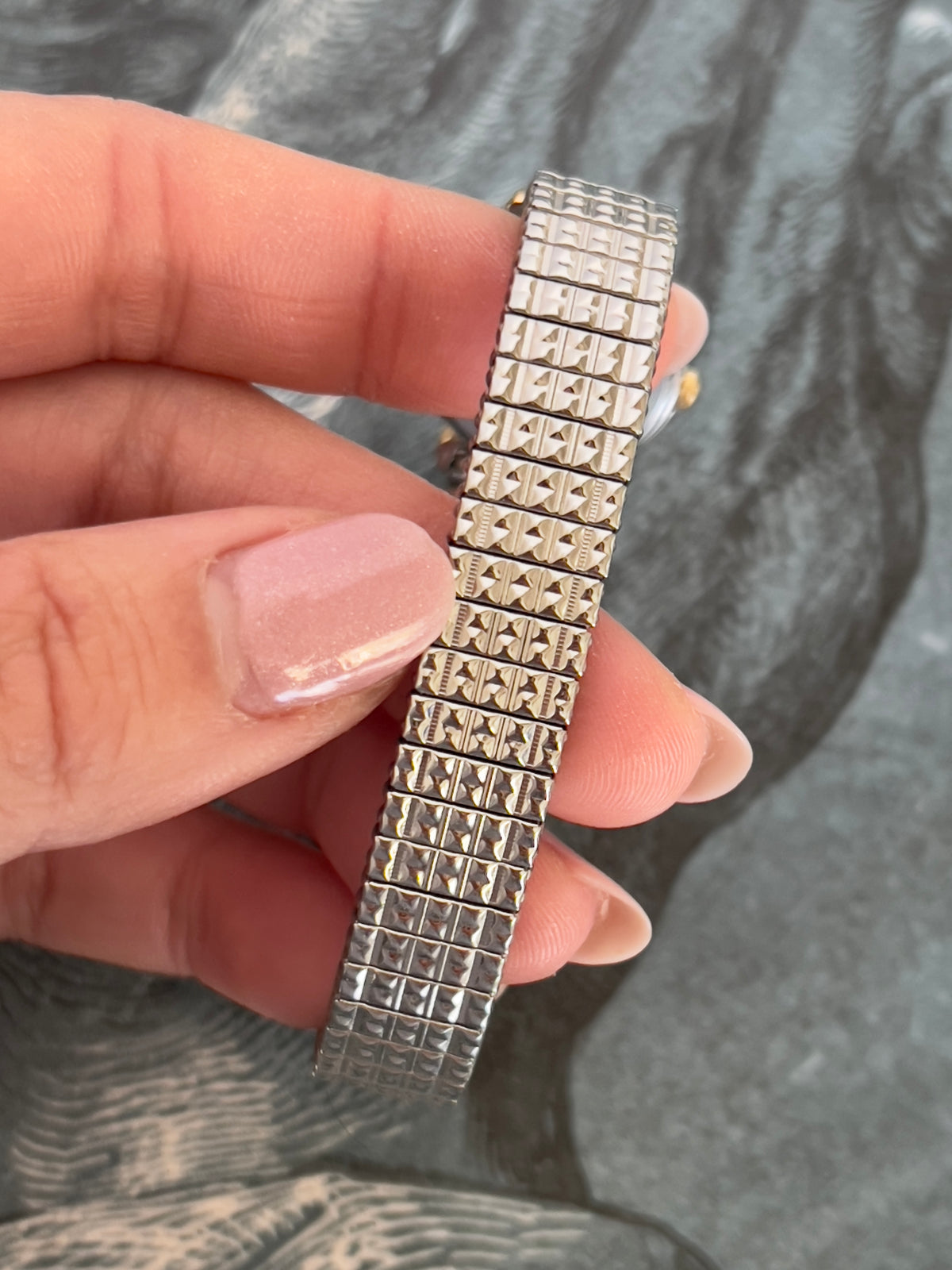 Seiko Two Toned Woman's Watch with Ribbon End Links, vintage women's watch product photo 5 of 5.