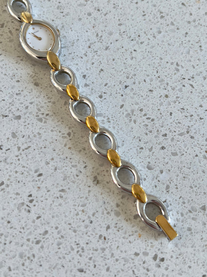 Seiko Oval Link Two Tone Women's Watch — product photograph 8, Gilded Hour NZ.